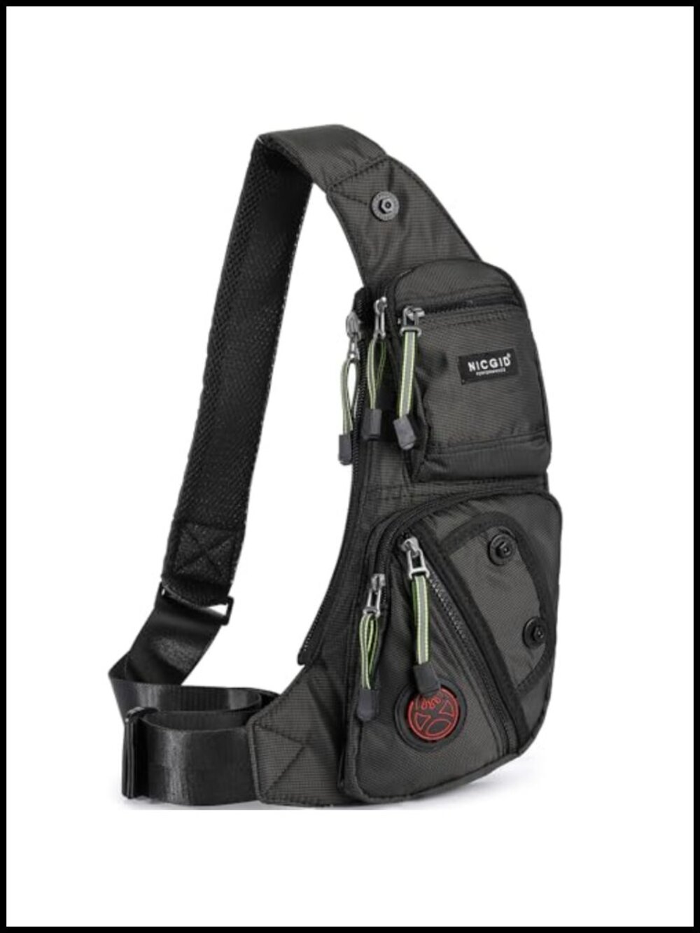 NICGID Nylon Crossbody Sling Bag Chest Backpack Travel EDC Daypack